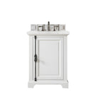 James Martin Providence 26" Single Vanity Cabinet Bright White with 3 cm Eternal Jasmine Pearl Quartz Top 238-105-V26-BW-3EJP