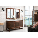 James Martin Athens 60" Double Vanity Cabinet Mid Century Acacia with 3 cm Ethereal Noctis Top E645-V60D-MCA-3ENC