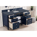 James Martin Brittany 60" Victory Blue Single Vanity with 3 cm Charcoal Soapstone Quartz Top 650-V60S-VBL-3CSP