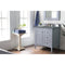 James Martin Palisades 36" Single Vanity Silver Gray with 3 cm Cala Blue Quartz Top 527-V36-SL-3CBL