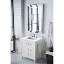 James Martin Copper Cove Encore 30" Single Vanity Bright White with 3 cm Arctic Fall Solid Surface Top 301-V30-BW-3AF