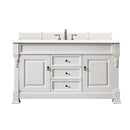 James Martin Brookfield 60" Bright White Single Vanity with 3 cm Classic White Quartz Top 147-V60S-BW-3CLW