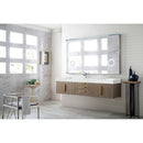 James Martin Mercer Island 72" Single Vanity Ash Gray Radiant Gold with Glossy White Composite Top 389-V72S-AGR-G-GW