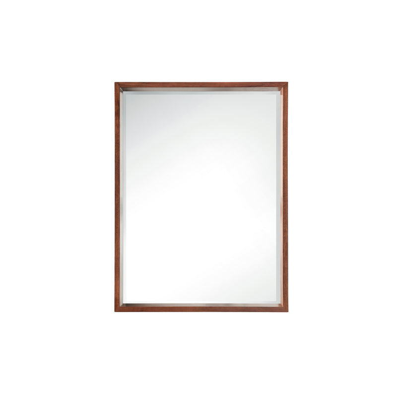 James Martin Milan 23.6" Rectangular Cube Mirror Mid Century Walnut 803-M23.6-WLT