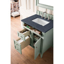 James Martin Brittany 30" Single Vanity Sage Green with 3 cm Charcoal Soapstone Quartz Top 650-V30-SGR-3CSP