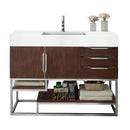 James Martin Columbia 48" Single Vanity Coffee Oak with Glossy White Composite Top 388-V48-CFO-BN-GW