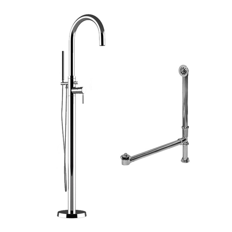 Cambridge Plumbing Complete Package for Free Standing Tubs No Faucet Holes Brushed Nickel