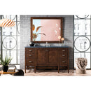 James Martin Addison 60" Single Vanity Cabinet Mid Century Acacia with 3 cm Charcoal Soapstone Quartz Top E444-V60S-MCA-3CSP