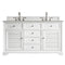 James Martin Savannah 60" Double Vanity Cabinet Bright White with 3 cm Eternal Serena Quartz Top 238-104-V60D-BW-3ESR