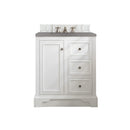 James Martin De Soto 30" Single Vanity Bright White with 3 cm Grey Expo Quartz Top 825-V30-BW-3GEX