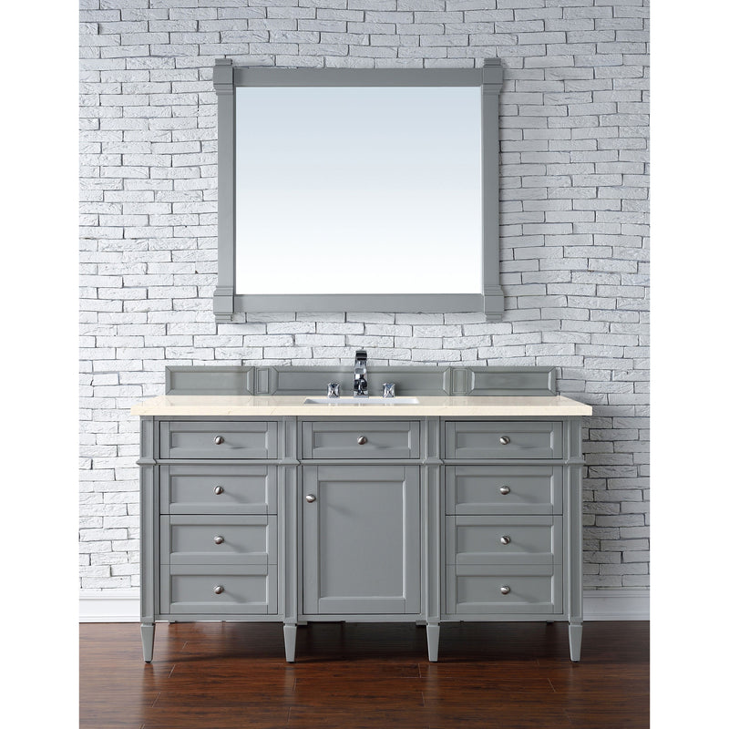 James Martin Brittany 60" Urban Gray Single Vanity with 3 cm Eternal Marfil Quartz Top 650-V60S-UGR-3EMR