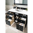 James Martin Brittany 48" Black Onyx Single Vanity with 3 cm Classic White Quartz Top 650-V48-BKO-3CLW