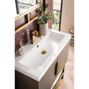 James Martin Columbia 31.5" Single Vanity Cabinet Ash Gray Radiant Gold with White Glossy Resin Countertop 388-V31.5-AGR-RGD-WG