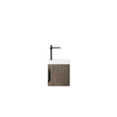 James Martin Columbia 16" Single Vanity Cabinet Ash Gray with White Glossy Resin Countertop 388-V16-AGR-WG