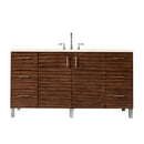 James Martin Metropolitan 60" Single Vanity American Walnut with 3 cm Eternal Marfil Quartz Top 850-V60S-AWT-3EMR