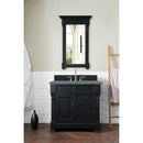 James Martin Brookfield 36" Antique Black Single Vanity with 3 cm Cala Blue Quartz Top 147-114-5536-3CBL