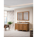 James Martin Brittany 60" Saddle Brown Double Vanity with 3 cm Ethereal Noctis Quartz Top 650-V60D-SBR-3ENC