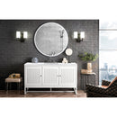 James Martin Athens 60" Single Vanity Cabinet Glossy White with 3 cm Arctic Fall Solid Surface Countertop E645-V60S-GW-3AF