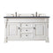 James Martin Brookfield 60" Bright White Double Vanity with 3 cm Charcoal Soapstone Quartz Top 147-V60D-BW-3CSP