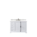 James Martin Providence 48" Single Vanity Cabinet Bright White with 3 cm Classic White Quartz Top 238-105-V48-BW-3CLW