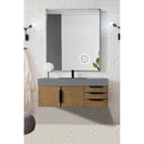 James Martin Mercer Island 48" Single Vanity Latte Oak Matte Black with Dusk Gray Glossy Composite Top 389-V48-LTO-MB-DGG