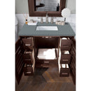 James Martin Portland 36" Single Vanity Burnished Mahogany with 3 cm Cala Blue Quartz Top 620-V36-BNM-3CBL