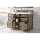 James Martin Bristol 48" Single Vanity Whitewashed Walnut with 3 cm Classic White Quartz Top 157-V48-WW-3CLW