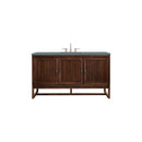 James Martin Athens 60" Single Vanity Cabinet  Mid Century Acacia with 3 cm Cala Blue Top E645-V60S-MCA-3CBL