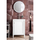 James Martin Britannia 24" Single Vanity Cabinet Glossy White with White Glossy Resin Countertop E652-V24-GW-WG