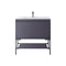 James Martin Milan 35.4" Single Vanity Cabinet Modern Grey Glossy Matte Black with Glossy White Composite Top 801V35.4MGGMBKGW