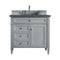 James Martin Brittany 36" Urban Gray Single Vanity with 3 cm Charcoal Soapstone Quartz Top 650-V36-UGR-3CSP