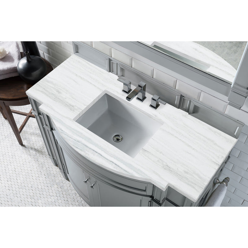 James Martin Brittany 46" Single Vanity Urban Gray with 3 cm Arctic Fall Solid Surface Top 650-V46R-UGR-AF